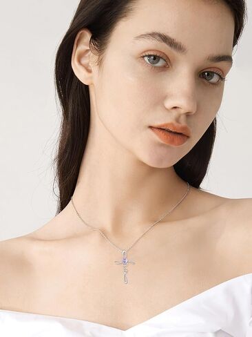 Tangpoet Faith Cross Necklace for Women 925 sterling Silver Faild of a custard pendant abledant delivery networs for birthday mothers day Christmas in Kuwait
