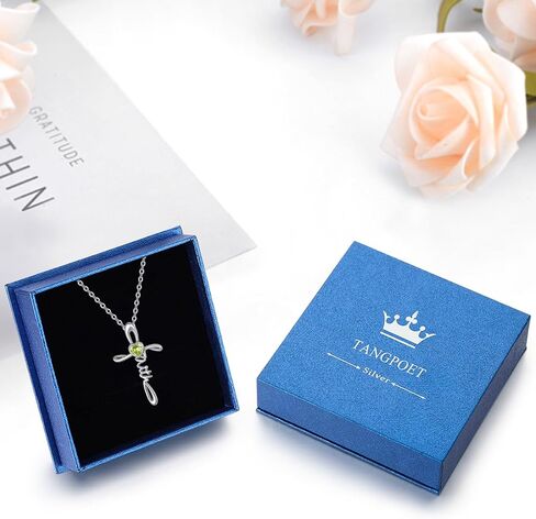 Tangpoet Faith Cross Necklace for Women 925 sterling Silver Faild of a custard pendant abledant delivery networs for birthday mothers day Christmas in Kuwait