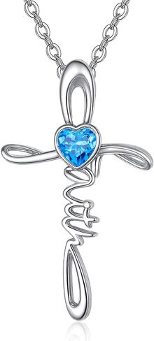 Tangpoet Faith Cross Necklace for Women 925 sterling Silver Faild of a custard pendant abledant delivery networs for birthday mothers day Christmas in Kuwait