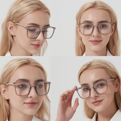 Oversized Reading Glasses for Women,Blue Light Blocking Spring Hinges Eyeglasses Anti UV Ray/Glare in Saudi Arabia