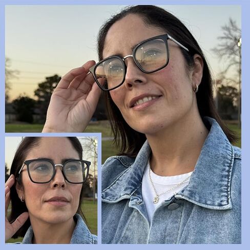 Oversized Reading Glasses for Women,Blue Light Blocking Spring Hinges Eyeglasses Anti UV Ray/Glare in Saudi Arabia