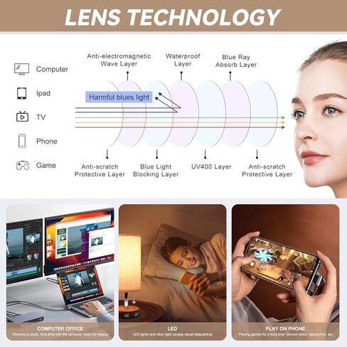 Oversized Reading Glasses for Women,Blue Light Blocking Spring Hinges Eyeglasses Anti UV Ray/Glare in Saudi Arabia