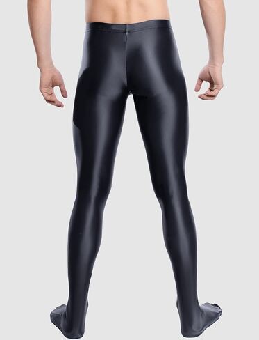 Men's Shiny Oily Tight Leggings Sport Glossy Skinny Pantyhose Elastic for Fitness Yoga Workout M-XXL in Kuwait