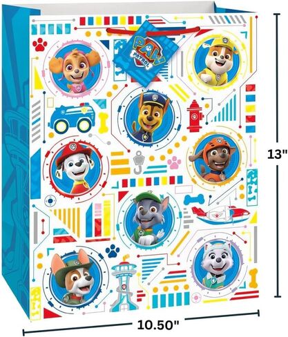 Paw Patrol Large Ultimate Multicolor Gift Bag (1 Pc) - Delightful Pup-Themed Party Favor Bags Perfect for Birthday Celebrations in Saudi Arabia
