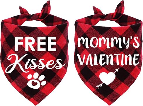 STMK 4 Pack Valentine’s Day Dog Bandanas, Valentines Dog Bandanas Scarf Dog Valentines Bandana for Medium Large Dogs Pets (Large) in Kuwait