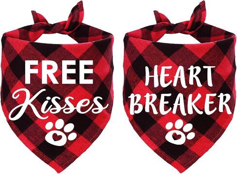 STMK 4 Pack Valentine’s Day Dog Bandanas, Valentines Dog Bandanas Scarf Dog Valentines Bandana for Medium Large Dogs Pets (Large) in Kuwait