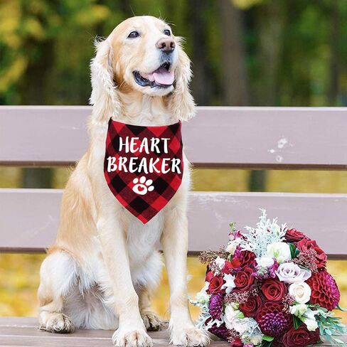 STMK 4 Pack Valentine’s Day Dog Bandanas, Valentines Dog Bandanas Scarf Dog Valentines Bandana for Medium Large Dogs Pets (Large) in Kuwait