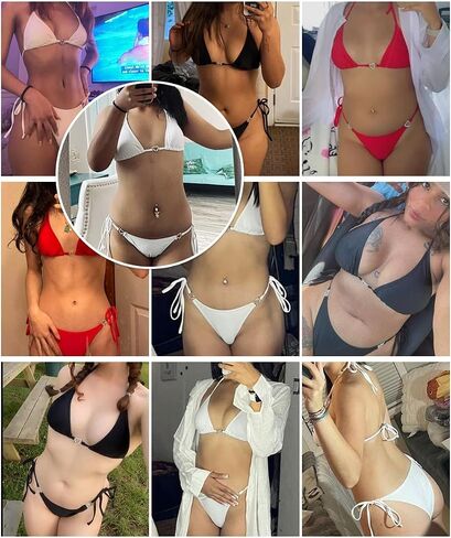 Women's Two Piece Sexy Halter Triangle Bikini Set Swimsuit Spaghetti Strap Adjustable Bathing Suit in Saudi Arabia