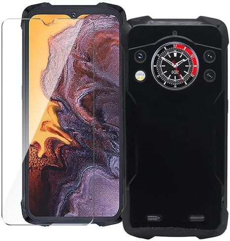 Case for Cubot KingKong 9 + [2 Pack] Glass Screen Protector Tempered Film - Transparent Silicone Soft Flexible Bumper Shockproof TPU Protective Cover Shell for Cubot KingKong 9 (Black) in Kuwait