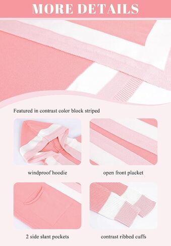 yoeasy Women's Color Block Striped Hooded Knit Long Cardigan Sweaters Oversized Open Front Long Sleeve Outwear Coat in Kuwait