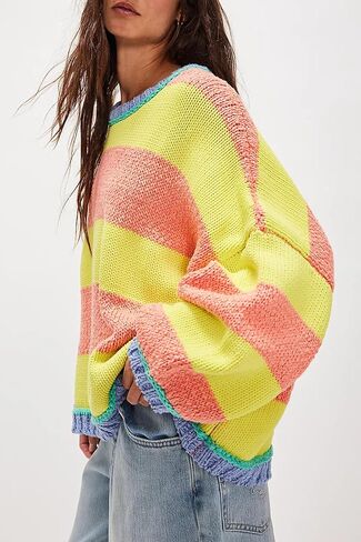 Vintage Sweaters for Women Crewneck Long Sleeve Preppy Oversized Knit Pullover Tops Downtown Girl Aesthetic Clothes in Saudi Arabia