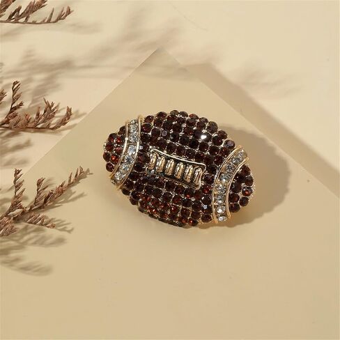 Wcrazye Rhinestone Football Brouches Pin for Women Girls Men Crystal Sporting American Ball Rugby Lugby Fabel Pins Lightweight Cancory Hat Pags Resport Team Collection Gifts Jewelry Gifts للمشجعين زخرفة زخرفة زخرفة زخرفة in Saudi Arabia