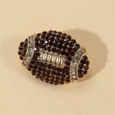 Wcrazye Rhinestone Football Brouches Pin for Women Girls Men Crystal Sporting American Ball Rugby Lugby Fabel Pins Lightweight Cancory Hat Pags Resport Team Collection Gifts Jewelry Gifts للمشجعين زخرفة زخرفة زخرفة زخرفة in Saudi Arabia