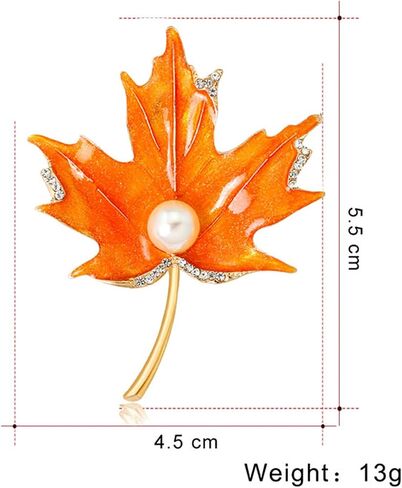 Dreuyet Maple Leaf Brooch Pin for Women Rhinestone Crystal Fall عيد الشكر عتيقة ميناء مينا Leaf M0s Pin Party Prom Wedder in Saudi Arabia