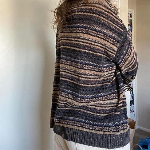 Vintage Sweaters for Women Crewneck Long Sleeve Preppy Oversized Knit Pullover Tops Downtown Girl Aesthetic Clothes in Saudi Arabia