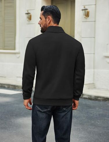COOFANDY Men Quarter Zip Up Pullover Lightweight Mock Neck Sweatshirt Casual Active Long Sleeve Polo Shirt in Saudi Arabia