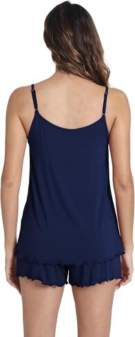 WiWi Lingerie Pajamas for Women Sexy Sleeveless Tops with Shorts Sets Viscose from Bamboo Cami Sleepwear Pjs S-XXL in Kuwait