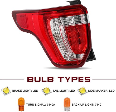 بديل لمجموعة JSBoyat Tail Light Assembly من 2016 إلى 2019 Ford Explorer Lear Leach Brake Tail Lamp (جانب السائق الأيسر) in Kuwait