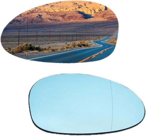 1 Pair Mirror Glass Blue Heated Left & Right Side for BMW 128i 325i 328i 335i 330i 330xi Z4 E86 E88 E90 E91 E92 E93，with Backing Plate Heated Tinted in Saudi Arabia