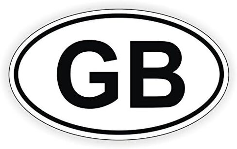 GB Oval Euro Vinyl Bumper Sticker / Decal / Label Weatherproof UK Great Britain Union in Kuwait