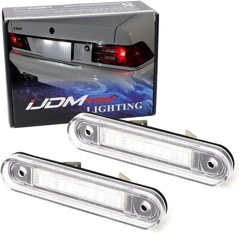iJDMTOY OEM-Fit 3W Full LED License Plate Light Kit Compatible With Mercedes W124 W201 E-Class, W202 C-Class Pre-LCI, CAN-buss Error Free, Powered By 18-Piece Xenon White LED Diodes in Saudi Arabia