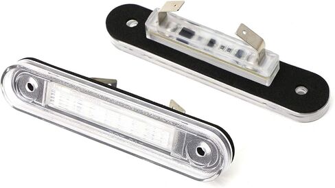 iJDMTOY OEM-Fit 3W Full LED License Plate Light Kit Compatible With Mercedes W124 W201 E-Class, W202 C-Class Pre-LCI, CAN-buss Error Free, Powered By 18-Piece Xenon White LED Diodes in Saudi Arabia