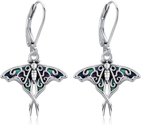 URONE Moth Earrings 925 Sterling Silver Moth Dangle Earrings With Abaone Shell Luna Moth Jewelry for Women in Saudi Arabia