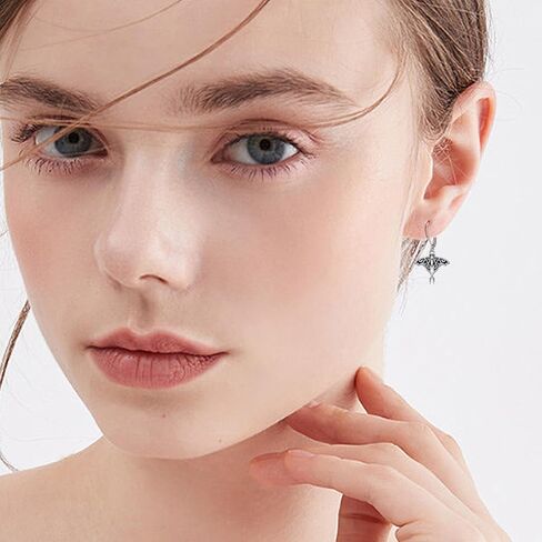 URONE Moth Earrings 925 Sterling Silver Moth Dangle Earrings With Abaone Shell Luna Moth Jewelry for Women in Saudi Arabia
