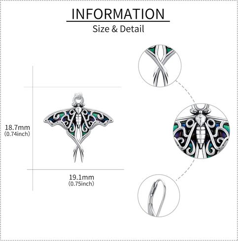 URONE Moth Earrings 925 Sterling Silver Moth Dangle Earrings With Abaone Shell Luna Moth Jewelry for Women in Saudi Arabia