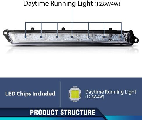 PIT66 النهار تشغيل الضوء على جانب السائق اليسار متوافق مع Benz GLS-Class X164 GL320 GL350 GL450 GL550 ML63 X166 2007-2013 1649060351 in Saudi Arabia