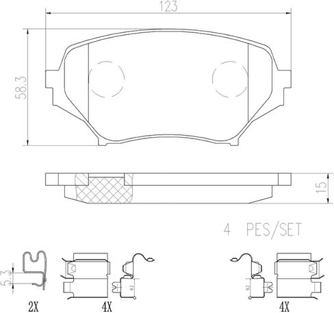 Brembo P49043N Premium Ceramic Front Disc Brake Pad Set MAZDA OE# NFY73323Z in Saudi Arabia