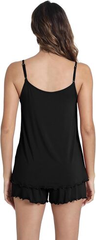 WiWi Lingerie Pajamas for Women Sexy Sleeveless Tops with Shorts Sets Viscose from Bamboo Cami Sleepwear Pjs S-XXL in Kuwait