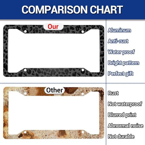 إطار لوحة الترخيص بالأبيض والأسود ، مجموعة من أغلفة لوحة ترخيص سيارة السباق 2 ، حامل لوحات للرجال والنساء ، حامل لوحات ألومنيوم للألومنيوم مقابل 4 ثقوب مع مسامير 12.3 × 6.3 في in Kuwait