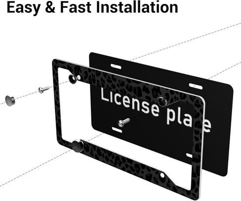 إطار لوحة الترخيص بالأبيض والأسود ، مجموعة من أغلفة لوحة ترخيص سيارة السباق 2 ، حامل لوحات للرجال والنساء ، حامل لوحات ألومنيوم للألومنيوم مقابل 4 ثقوب مع مسامير 12.3 × 6.3 في in Kuwait