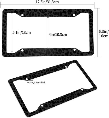 إطار لوحة الترخيص بالأبيض والأسود ، مجموعة من أغلفة لوحة ترخيص سيارة السباق 2 ، حامل لوحات للرجال والنساء ، حامل لوحات ألومنيوم للألومنيوم مقابل 4 ثقوب مع مسامير 12.3 × 6.3 في in Kuwait