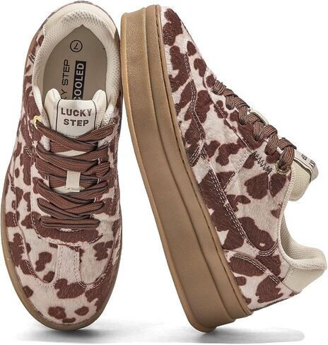 LUCKY STEP Women's Platform Sneakers Fashion Chunky Retro Walking Shoes Casual Comfortable Tennis Trainers in Kuwait