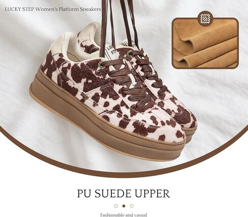 LUCKY STEP Women's Platform Sneakers Fashion Chunky Retro Walking Shoes Casual Comfortable Tennis Trainers in Kuwait