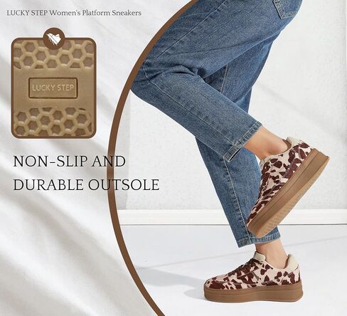 LUCKY STEP Women's Platform Sneakers Fashion Chunky Retro Walking Shoes Casual Comfortable Tennis Trainers in Kuwait