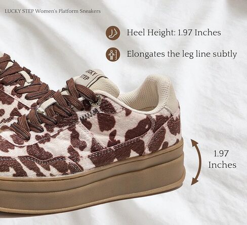 LUCKY STEP Women's Platform Sneakers Fashion Chunky Retro Walking Shoes Casual Comfortable Tennis Trainers in Kuwait