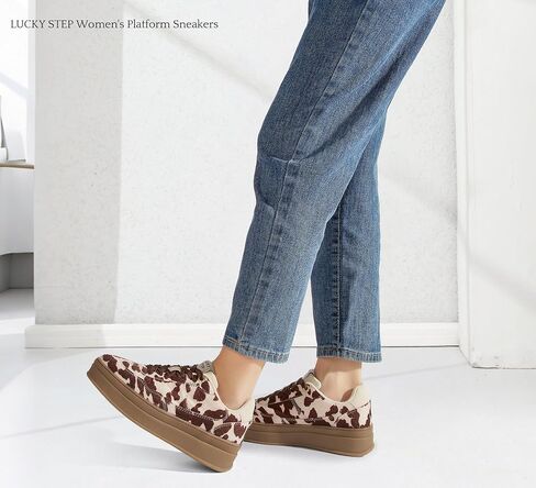 LUCKY STEP Women's Platform Sneakers Fashion Chunky Retro Walking Shoes Casual Comfortable Tennis Trainers in Kuwait