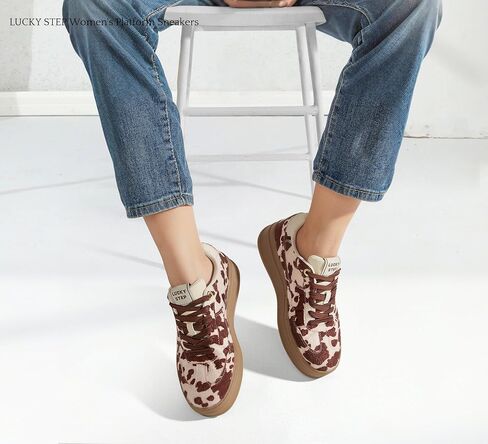 LUCKY STEP Women's Platform Sneakers Fashion Chunky Retro Walking Shoes Casual Comfortable Tennis Trainers in Kuwait