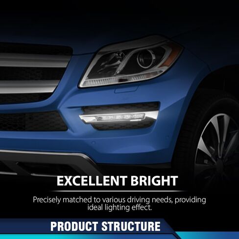 PIT66 Daytime Running Light Left Driver Side Compatible with Benz GL-Class X164 GL320 GL350 GL450 GL550 ML63 X166 2007-2013 1649060351 Clear Lens in Saudi Arabia