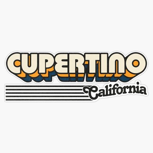 Magnet Cupertino California Retro Stripes Magnet Vinyl Secal Sticker 5 " in Saudi Arabia