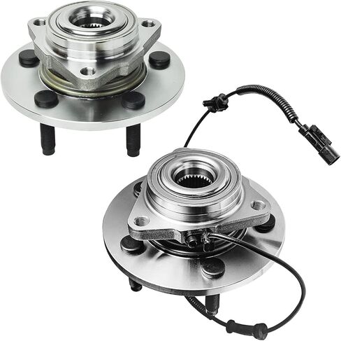 Detroit Axle - مجموعة محامل العجلات الأمامية لعام 2006 2007 2008 Dodge RAM 1500 [5 العروات] ، 2 عجلات محوّلة التجميع 10 صواميل عجلة الكروم البديل in Saudi Arabia