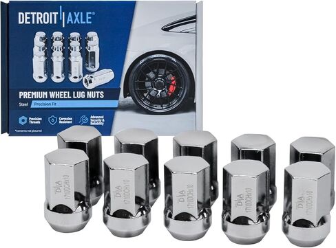Detroit Axle - مجموعة محامل العجلات الأمامية لعام 2006 2007 2008 Dodge RAM 1500 [5 العروات] ، 2 عجلات محوّلة التجميع 10 صواميل عجلة الكروم البديل in Saudi Arabia