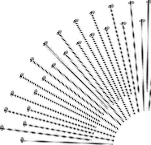 TOAOB 200pcs Stainless Steel Head Pins 50mm Silver Flat Headpins Jewelry Findings for DIY Crafts Necklaces Bracelets Earrings Making in Kuwait