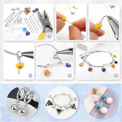 TOAOB 200pcs Stainless Steel Head Pins 50mm Silver Flat Headpins Jewelry Findings for DIY Crafts Necklaces Bracelets Earrings Making in Kuwait