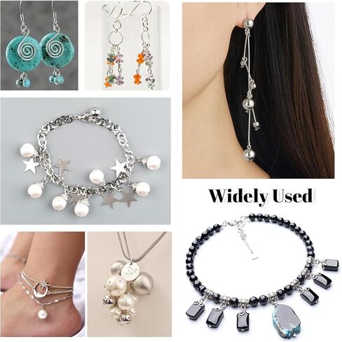 TOAOB 200pcs Stainless Steel Head Pins 50mm Silver Flat Headpins Jewelry Findings for DIY Crafts Necklaces Bracelets Earrings Making in Kuwait