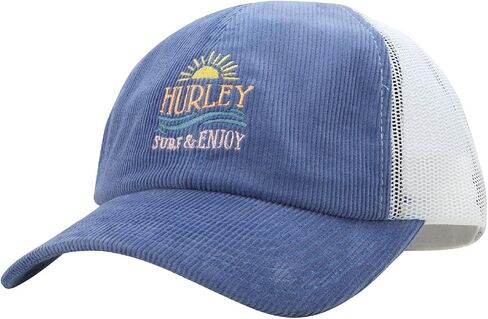 Hurley Womens Trucker Hat - Sunrise Moisture Wicking Corduroy Baseball Cap, Curved Brim Snap-Back Trucker Hats for Women in Saudi Arabia