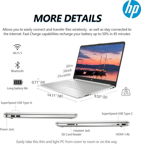 HP 15 بوصة كمبيوتر محمول اللمس كمبيوتر ، FHD 15.6 شاشة اللمس المحمول ، Intel 10-Core I7 Lifetime Office ، 64GB RAM 2TB SSD+512GB PSSD ، PCART Business Business LAPTOP ، Windows 11 PRO COPILOT AI ، 10 KEY KEY in Saudi Arabia